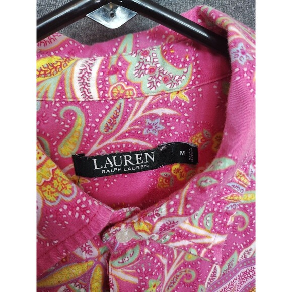Lauren Ralph Lauren Shirt Dress Paisley Button Down Embroidered Tunic M - Picture 3 of 6